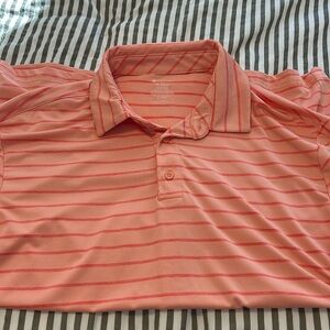 ORANGE Striped Member’s Mark Active Performance Polo MEDIUM